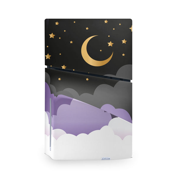 Black Moon Decal For PS5 Slim Playstation 5 Console And Controller , Full Wrap Vinyl For PS5 Slim