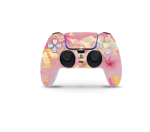 Pink Gold Decal For PS5 Slim Playstation 5 Console And Controller , Full Wrap Vinyl For PS5 Slim