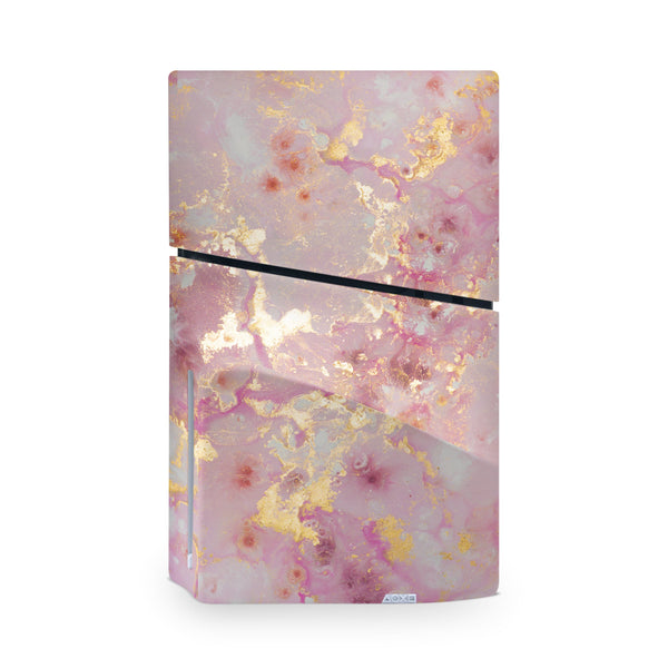 Pink Gold Decal For PS5 Slim Playstation 5 Console And Controller , Full Wrap Vinyl For PS5 Slim
