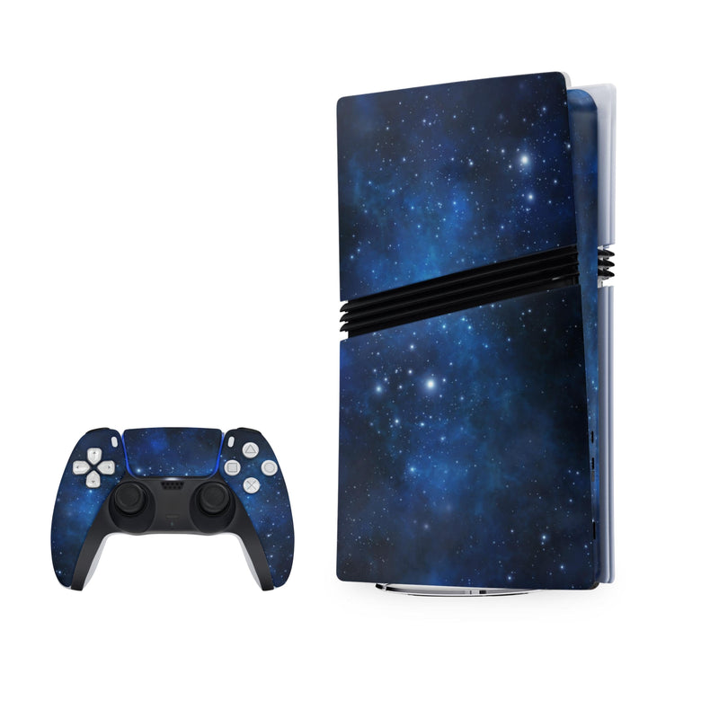 Blue Galaxy For PS5 Pro Playstation 5 Console And Controller , Full Wrap Vinyl For PS5 Pro