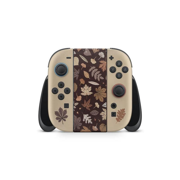 Autumn Leaves Nintendo Switch 2 Skin: Cozy Fall Design - Glitter Option