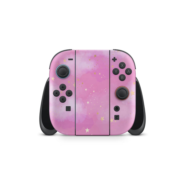 Nintendo Switch 2 Skin  Pink Stardust Galaxy Design  Gloss or Glitter Finish   ZoomHitSkins