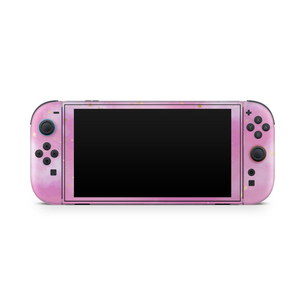 Nintendo Switch 2 Skin  Pink Stardust Galaxy Design  Gloss or Glitter Finish   ZoomHitSkins