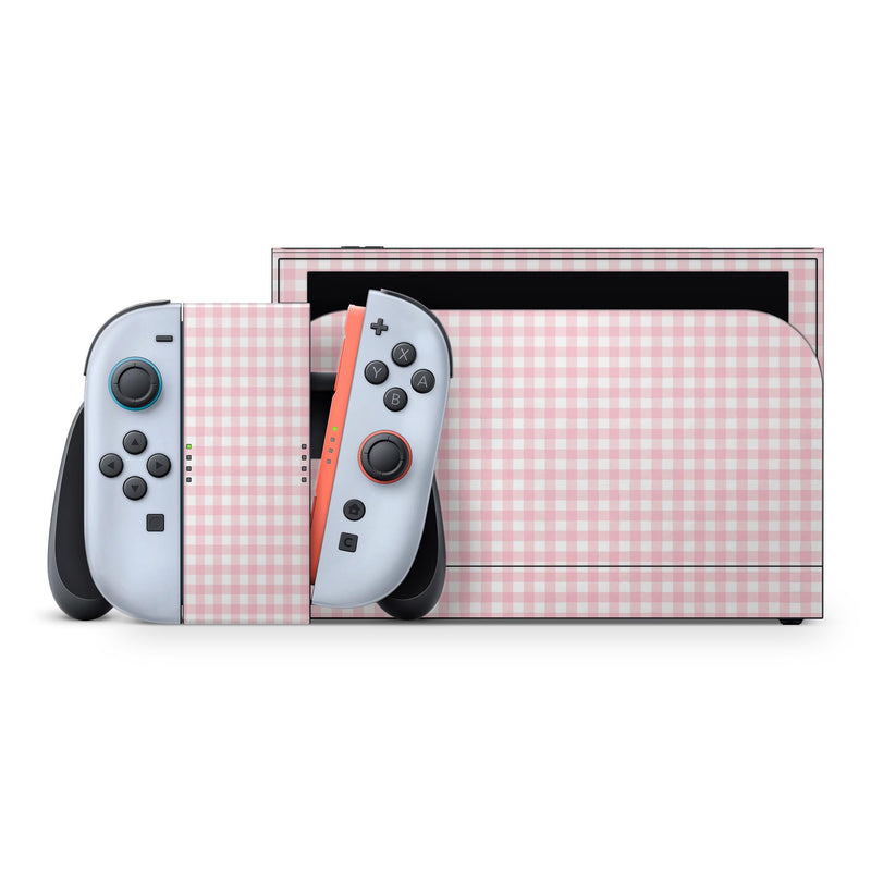 Pastel Gingham Nintendo Switch 2 Skin: Coquette Console Decal