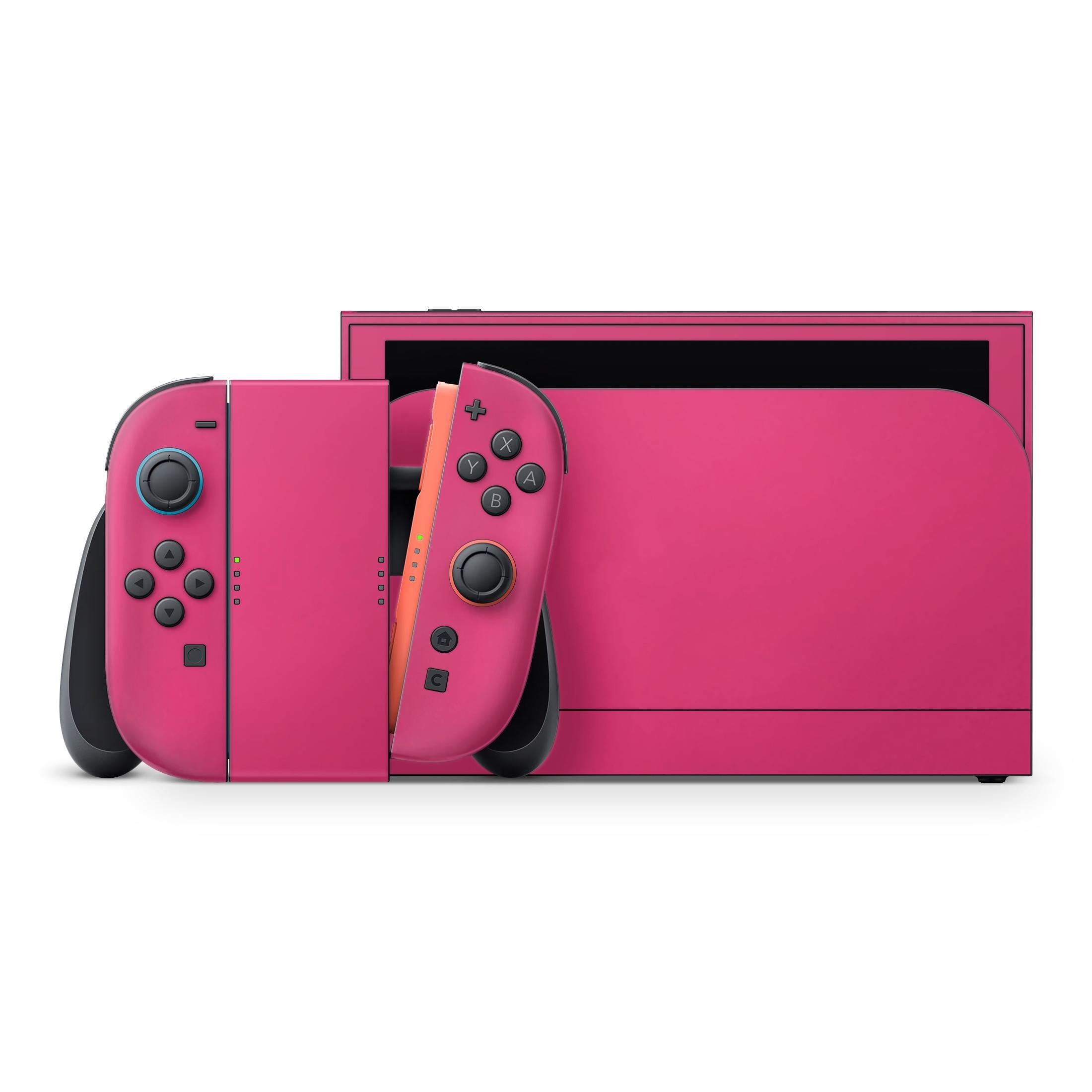 Nintendo Switch 2 Skin Dark Pink Full Wrap Cover | ZoomHitskins