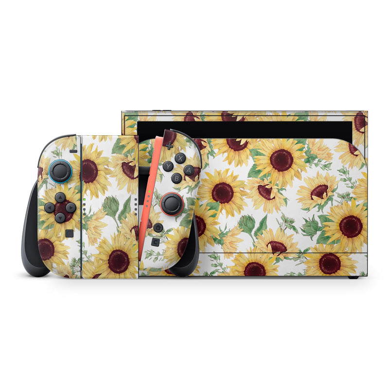 Nintendo Switch 2 Skin – Sunflowers Floral Design Decal Wrap for Console, Dock & Joy-Cons