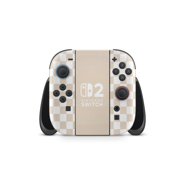 Pre-Order Nintendo Switch 2 Skin  Cherckerboard Beige  Coquette Aesthetic by ZoomHitSkins