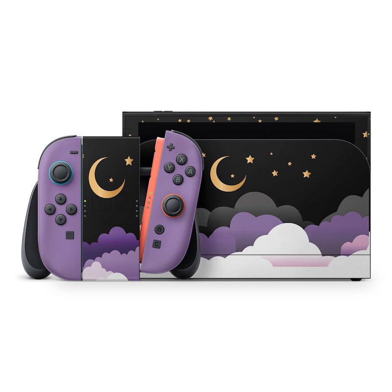 Black Moon Nintendo Switch 2 Skin: Starry Night Sky Decal - Glossy, Matte, or Glitter