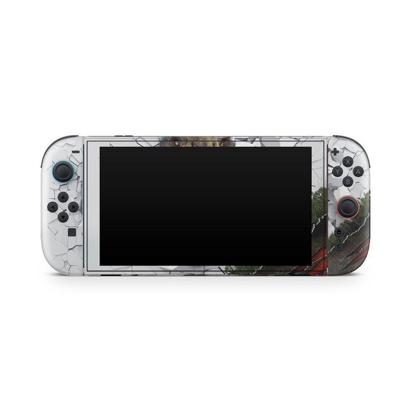 T-Rex 3D Dinosaur Wall-Break Skin for Nintendo Switch 2 – Premium 3M Vinyl Decal