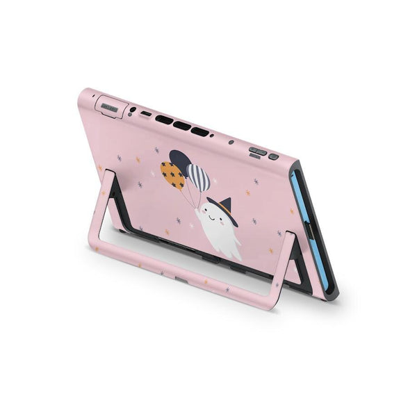 Cute Ghost Halloween Nintendo Switch 2 Skin  Pink Sage Console / Joy-Con Decal | Kawaii Pumpkin & Ghost Design