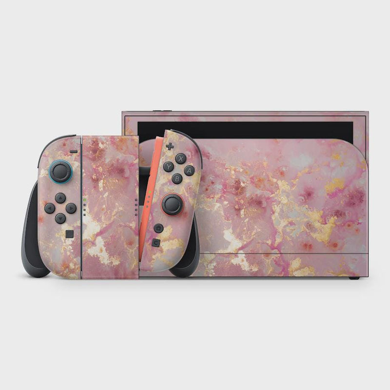 Nintendo Switch 2 Skin — Pink Gold Marble