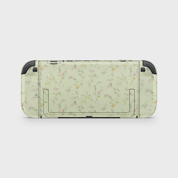 Pastel Green Floral Nintendo Switch 2 Skin: Protective Decal Wrap