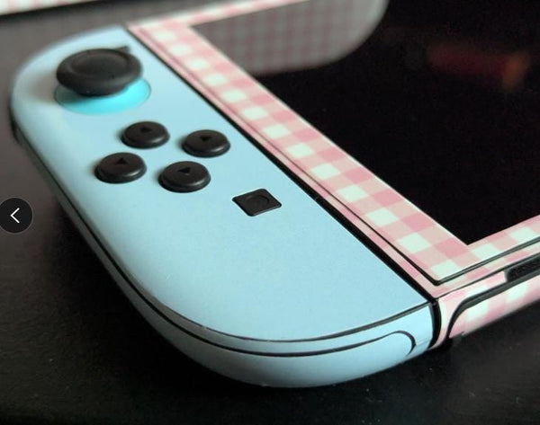 Pastel Gingham Nintendo Switch 2 Skin: Coquette Console Decal