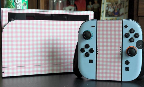 Pastel Gingham Nintendo Switch 2 Skin: Coquette Console Decal