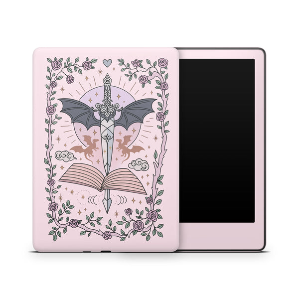 Imagination Kindle Skin  Pink Dragon Fantasy Design | Magical Protective Vinyl Decal Cover