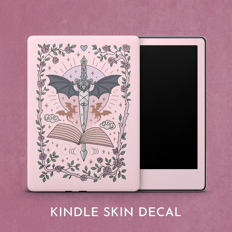 Imagination Kindle Skin  Pink Dragon Fantasy Design | Magical Protective Vinyl Decal Cover