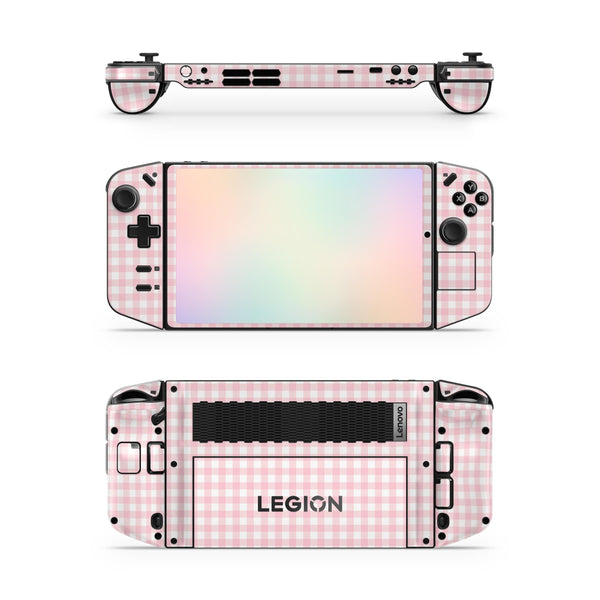 Lenovo Legion Go Vinyl Sticker Gingham Rose Design Premium Skin Full Wrap