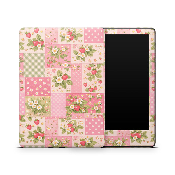 Strawberry Patchwork Kindle Decals Skins Full Wrap