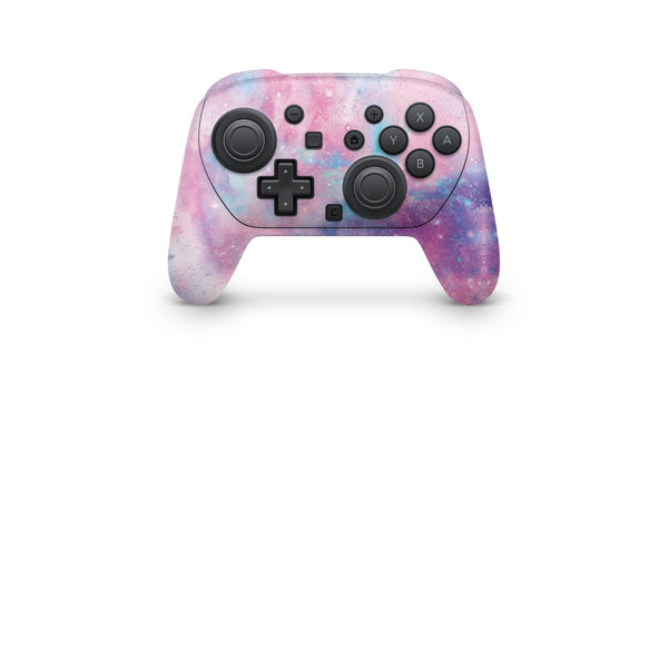 Nintendo Switch 2 Pro Controller Skin Galaxy Nebula Pink Wrap Cover