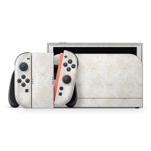 Nintendo Switch 2 Skin Soft Champagne Floral Full Wrap Cover