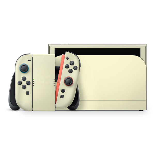 Nintendo Switch 2 Skin Solid Pale Yellow Full Wrap Cover