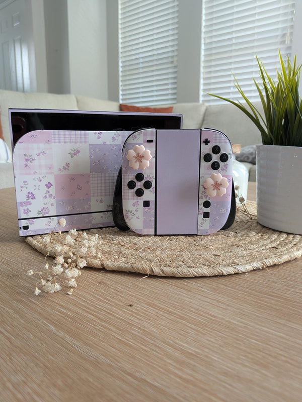 Nintendo Switch 2 Skin Lavender Bloom Full Wrap Cover