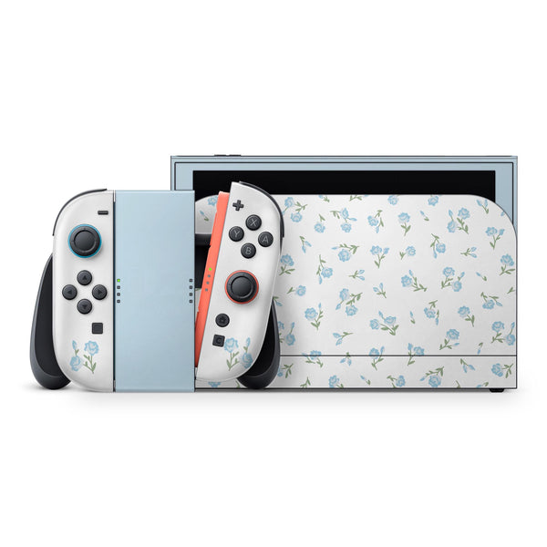 Nintendo Switch 2 Skin Blue Bloom Full Wrap Cover