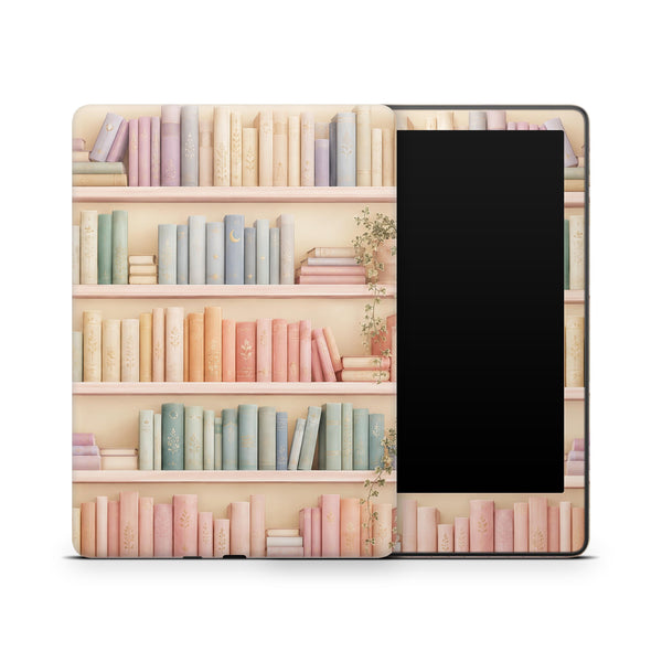 Pastel Bookshelf Kindle Decals Skins Full Wrap