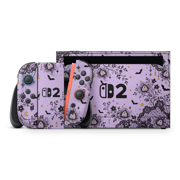 Nintendo Switch 2 Skin Lilac Gothic Full Wrap Cover