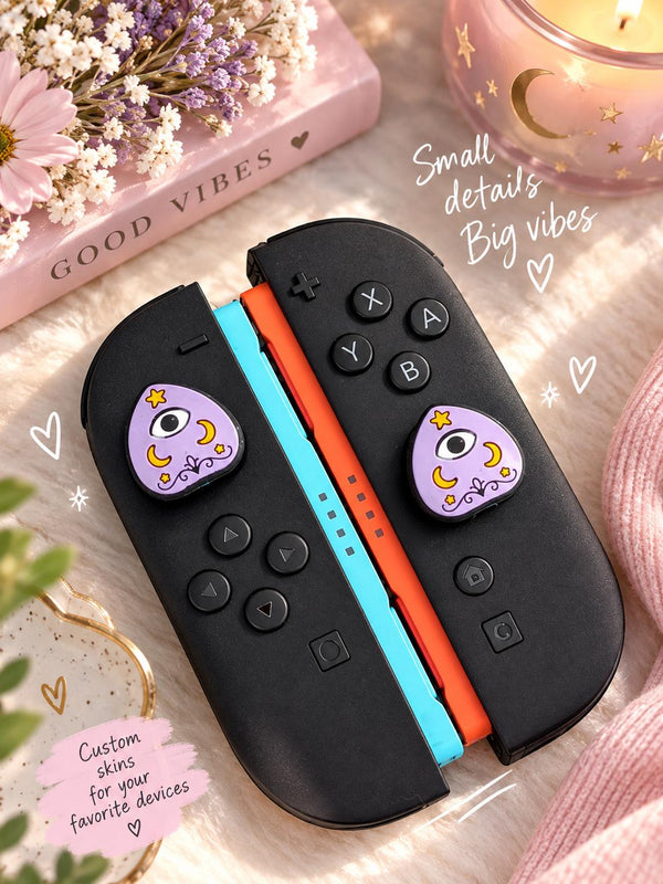 Planchette Lilac Thumb Grips for Switch 2 – Goth Silicone Joystick Caps (Set of 2)