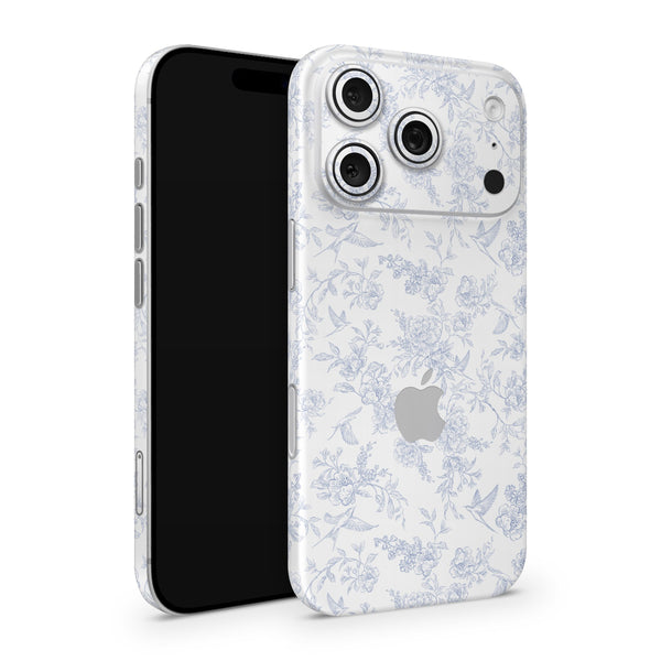 Blue Toile iPhone Skin Wrap – Full Cover Phone Skin Decal | Premium 3M Vinyl