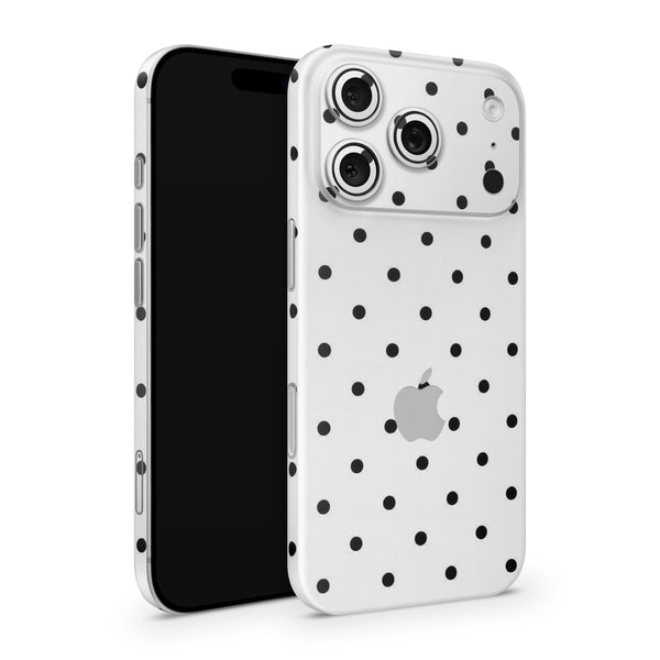 White Polka Dot iPhone Skin Wrap – Full Cover Phone Skin Decal | Premium 3M Vinyl