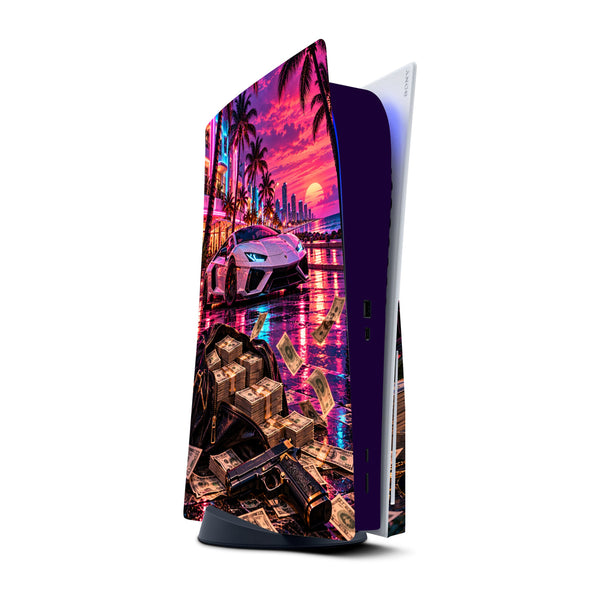 Miami Vice City PS5 console skin