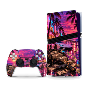 Miami Vice City PS5 Pro console and controller bundle skin