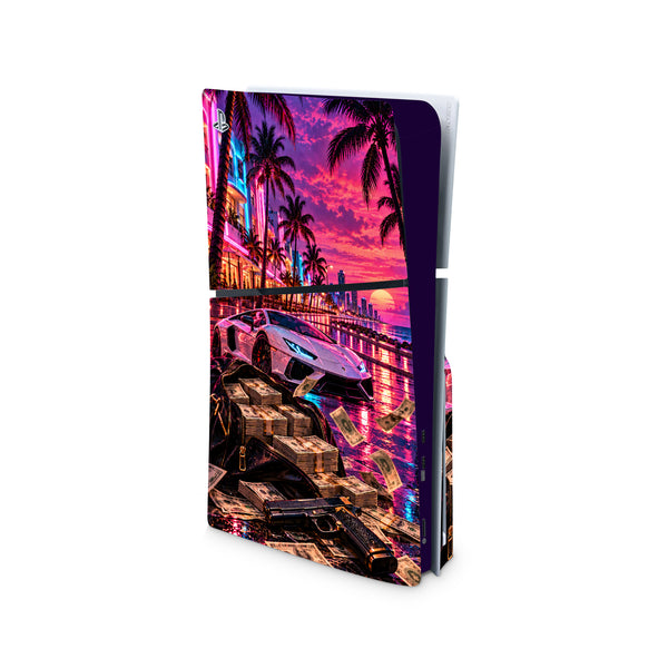 Miami Vice City PS5 Slim console skin