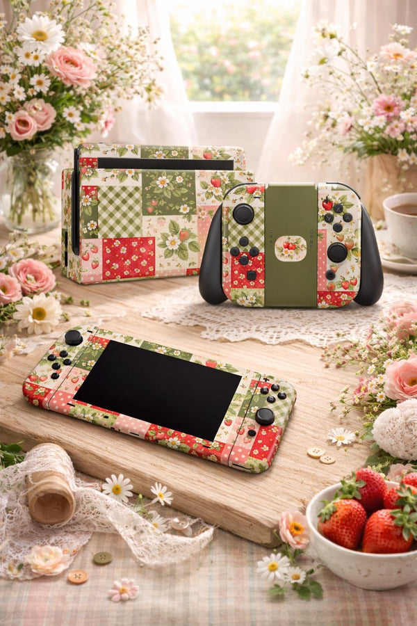 Nintendo Switch Skin Decals - Floral Patchwork - Wrap Vinyl Sticker