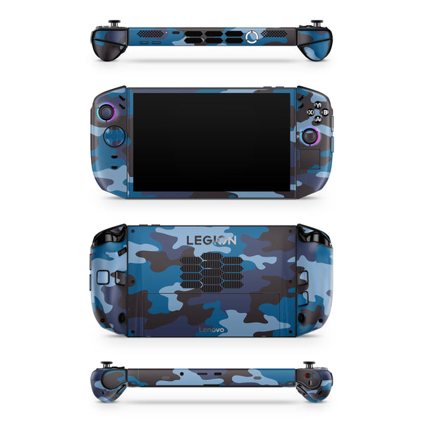 Lenovo Legion Go Vinyl Sticker Blue Camo Design Premium Skin Full Wrap