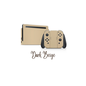 Nintendo Switch Skin Decals -  Dark Beige - Wrap Vinyl Sticker - ZoomHitskins