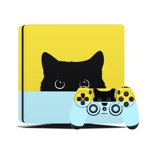 PS4 Slim Skin Decals - Black Cat - Full Wrap Sticker - ZoomHitskin