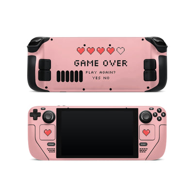 Steam Deck Valve Skins Vinyl Sticker Game Over Pink Design Premium Skin - ZoomHitskins