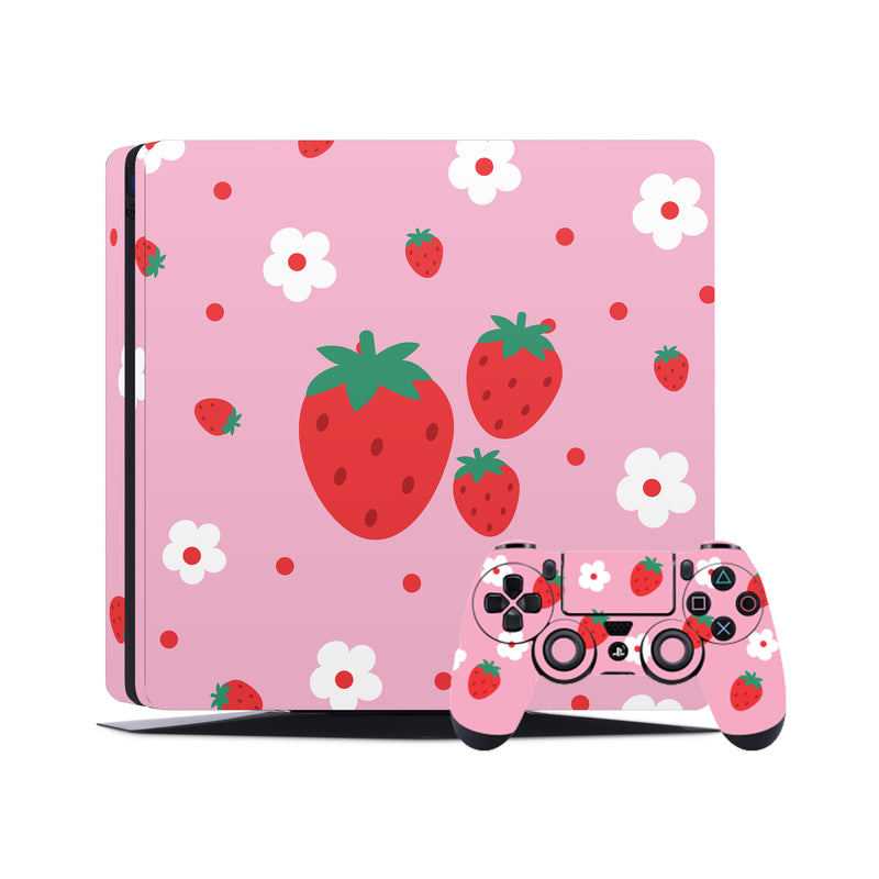 PS4 Skin Decals - Cute Strawberry - Full Wrap Sticker - ZoomHitskins