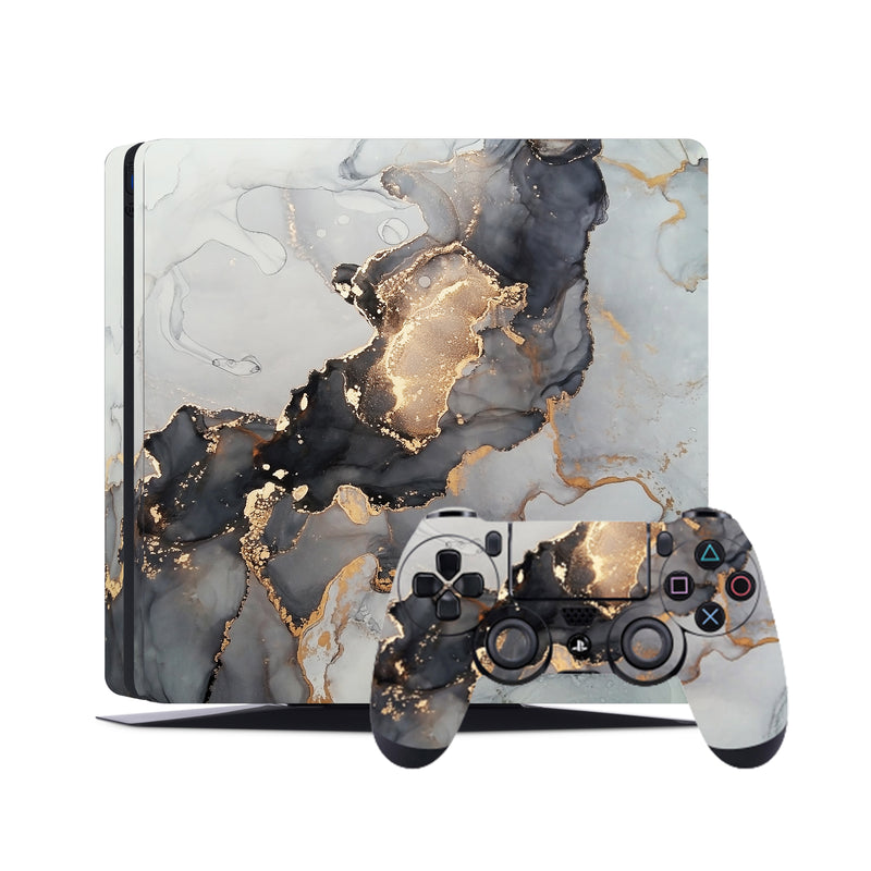 PS4 Skin Decals - Marble Gold - Full Wrap Sticker - ZoomHitskins