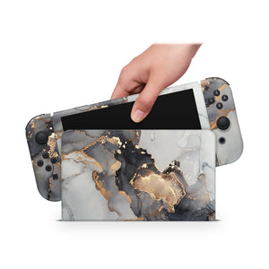 Nintendo Switch Oled Skin Decals - Marble - Full Wrap vinyl Sticker - ZoomHitskin