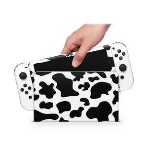 Nintendo Switch Oled Skin Decals - Cow - Full Wrap vinyl Sticker - ZoomHitskin