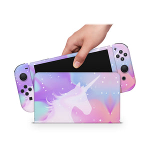 Nintendo Switch Oled Skin Decals - Unicorn - Full Wrap vinyl Sticker - ZoomHitskin