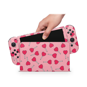 Nintendo Switch Oled Skin Decals - Valentine - Full Wrap vinyl Sticker - ZoomHitskin
