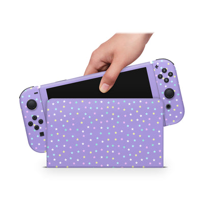 Nintendo Switch Oled Skin Decals - Luminary Purpled - Full Wrap vinyl Sticker - ZoomHitskin