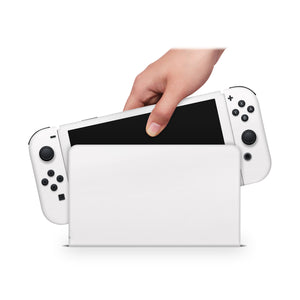 Nintendo Switch Oled Skin Decals - White- Full Wrap vinyl Sticker - ZoomHitskin