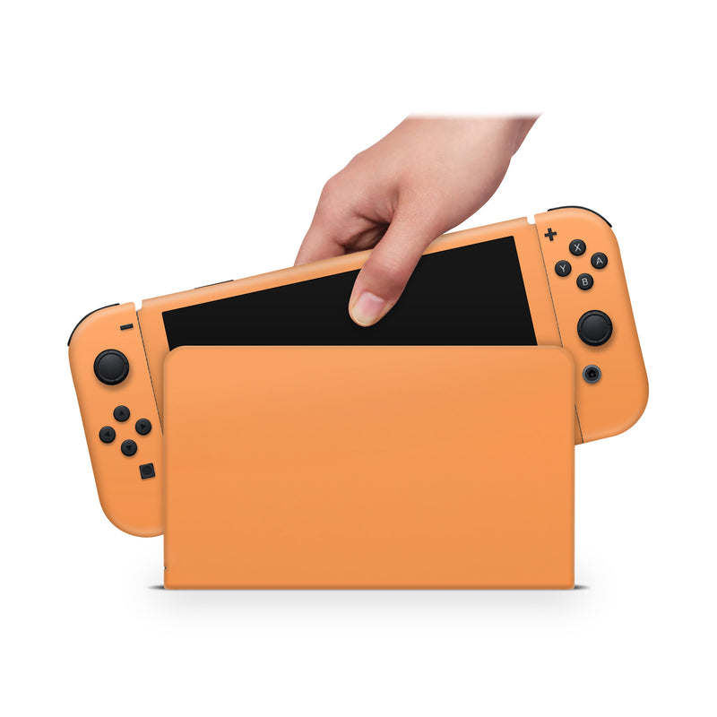 Nintendo Switch Oled Skin Decals - Orange - Full Wrap vinyl Sticker - ZoomHitskins