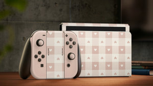 Nintendo Switch Oled Skin Decals - Gingham - Wrap Vinyl Sticker - ZoomHitskins